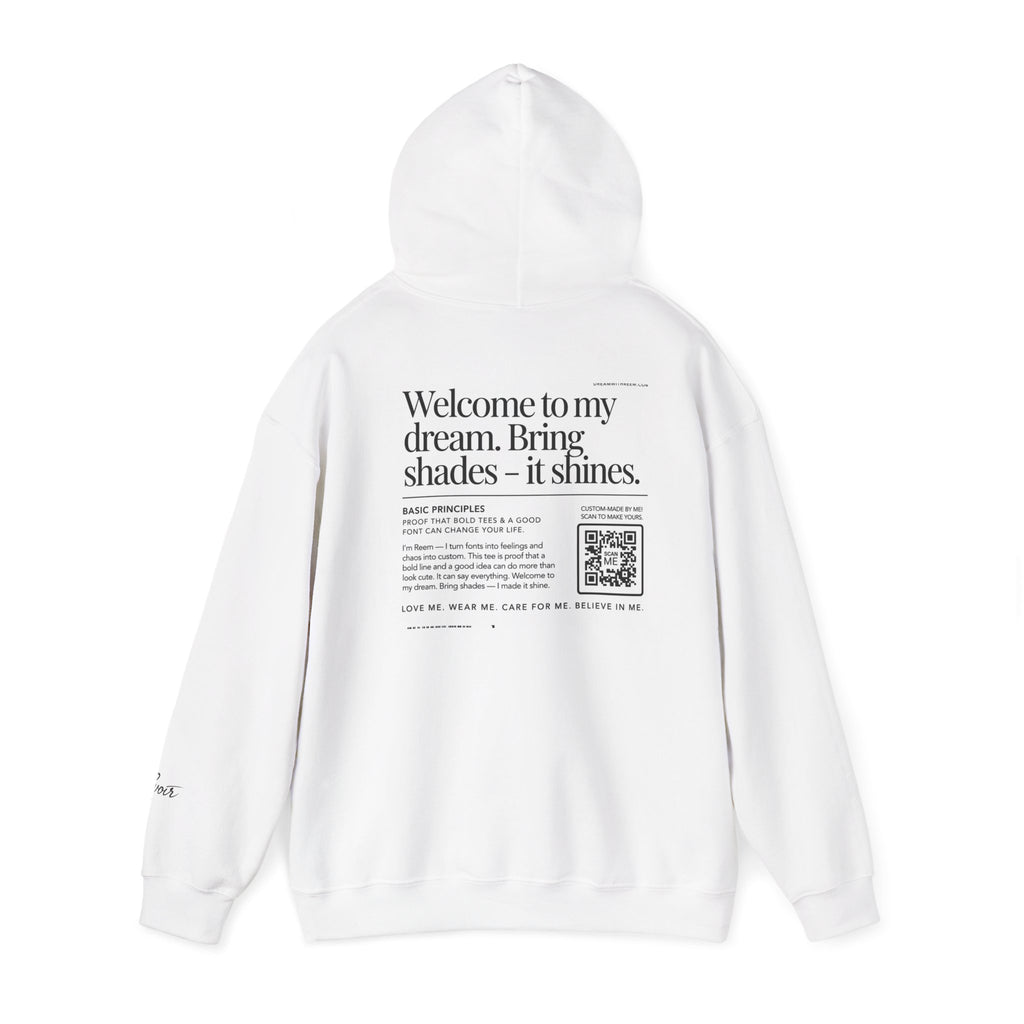 Hoodie — Minimal White Label Back-Print Hooded Sweatshirt