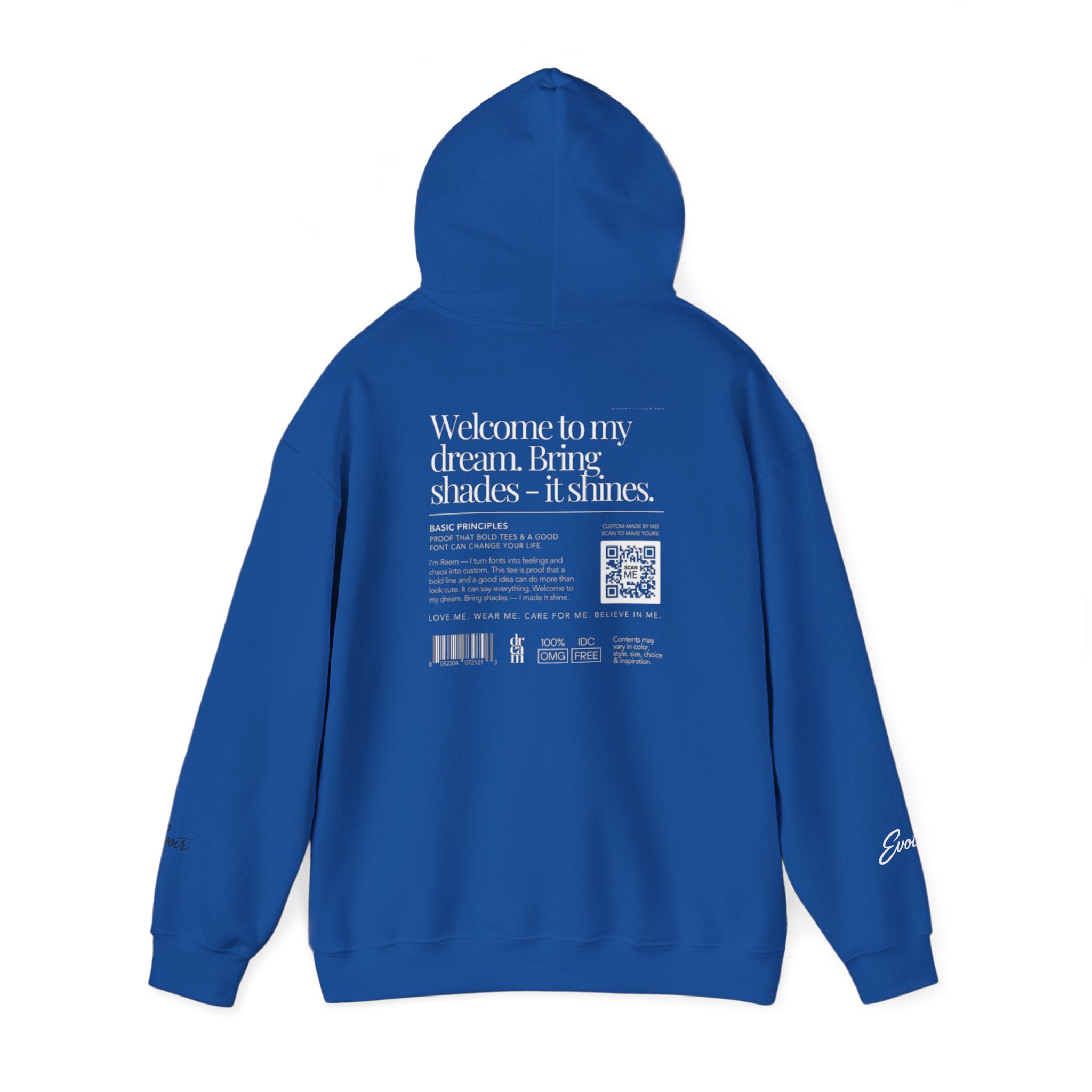 Hoodie — Minimal White Label Back-Print Hooded Sweatshirt