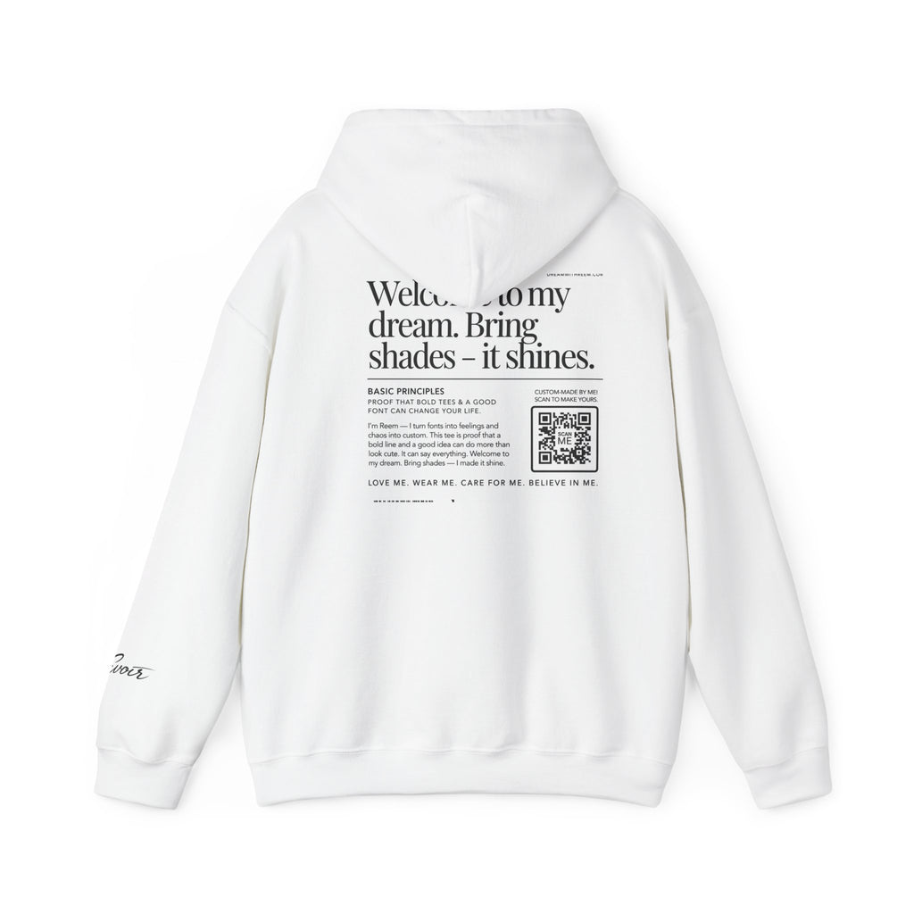 Hoodie — Minimal White Label Back-Print Hooded Sweatshirt