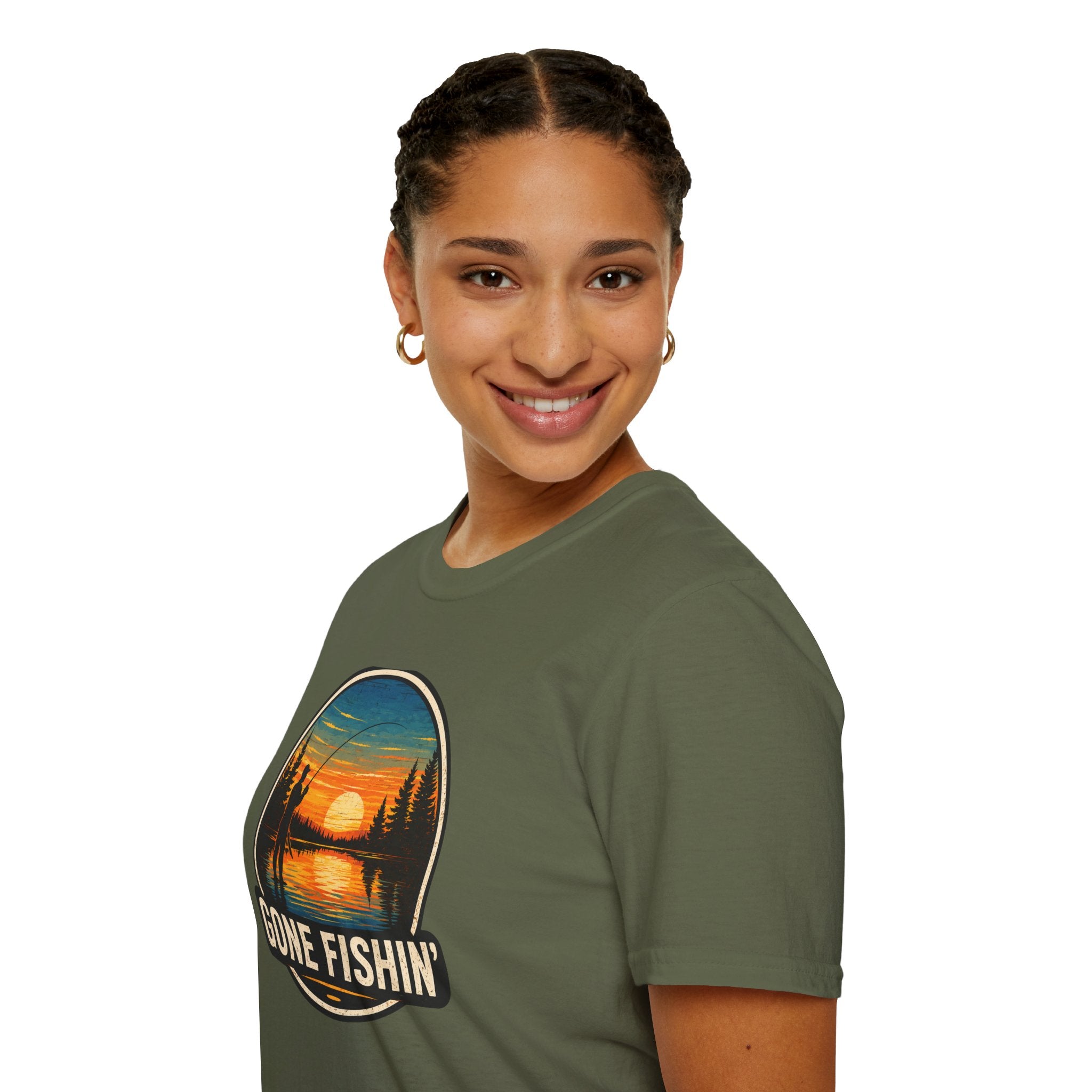 Gone Fishin' Sunset T-Shirt – Vintage Fishing Graphic Tee