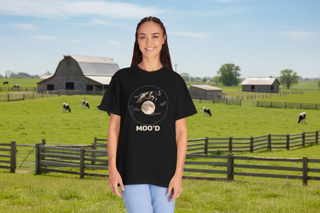 Mood Moon T-Shirt — "MOO'D" Graphic Tee