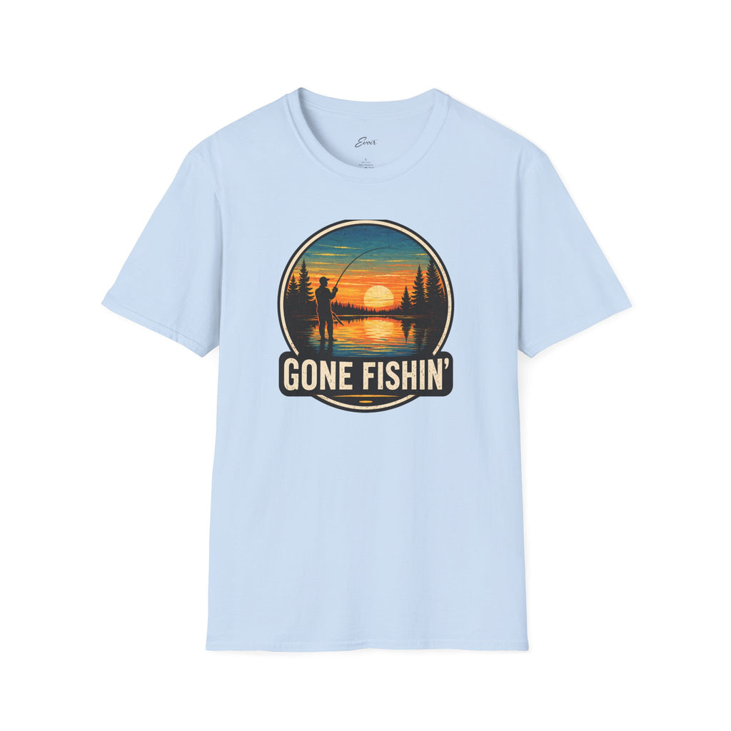 Gone Fishin' Sunset T-Shirt – Vintage Fishing Graphic Tee