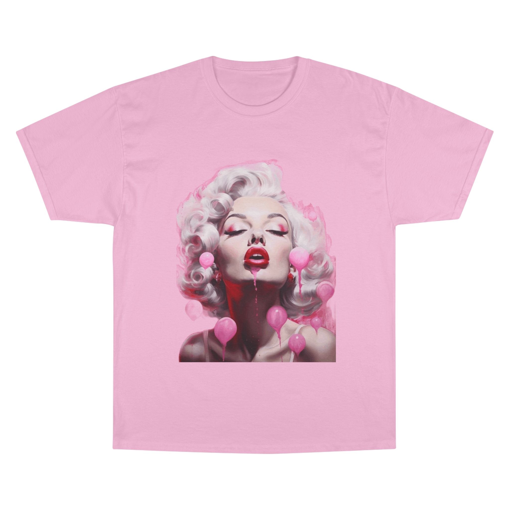 Retro Glam Marilyn Graphic T-Shirt — Pink Pinup Art Tee