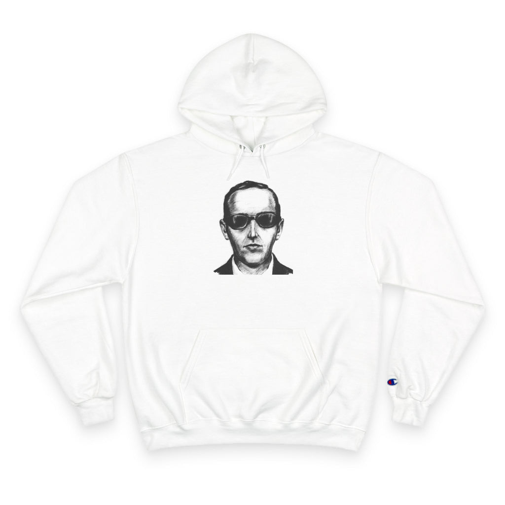 Minimalist Portrait Hoodie — Monochrome Sunglasses Face Graphic