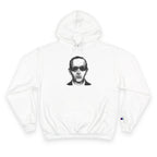 Minimalist Portrait Hoodie — Monochrome Sunglasses Face Graphic