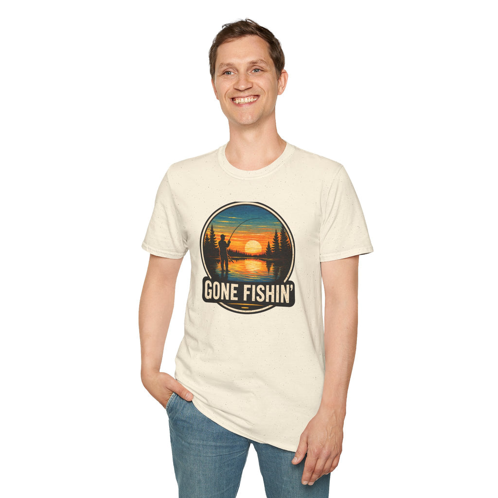 Gone Fishin' Sunset T-Shirt – Vintage Fishing Graphic Tee
