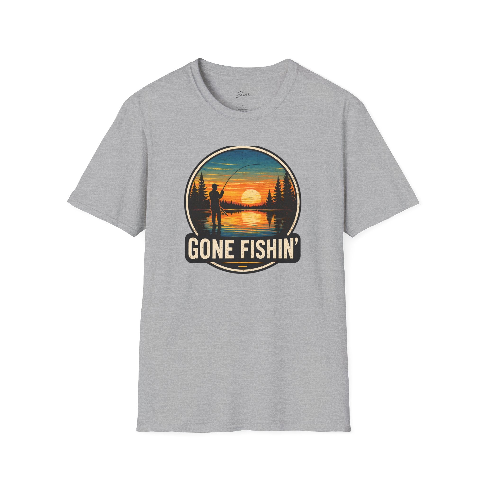 Gone Fishin' Sunset T-Shirt – Vintage Fishing Graphic Tee