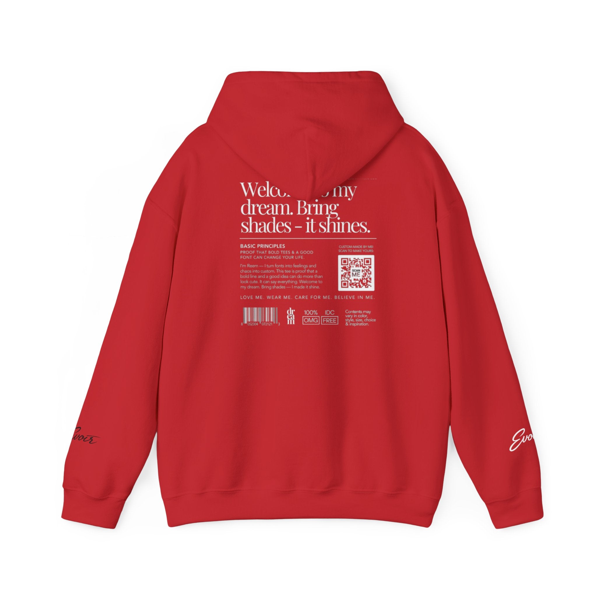 Hoodie — Minimal White Label Back-Print Hooded Sweatshirt