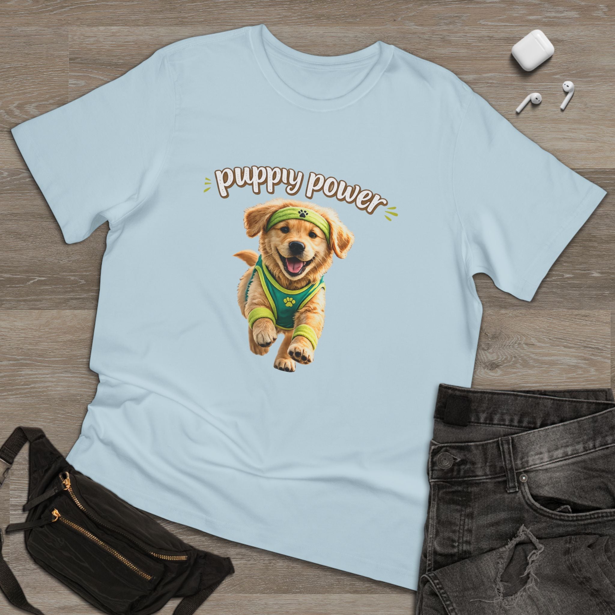 Puppy Power T-Shirt — Cute Golden Retriever Puppy Graphic Tee