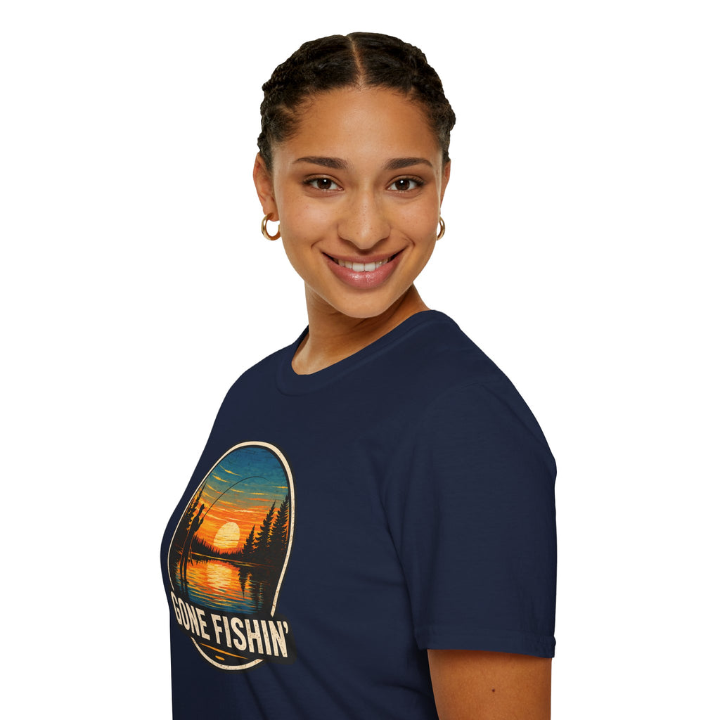 Gone Fishin' Sunset T-Shirt – Vintage Fishing Graphic Tee