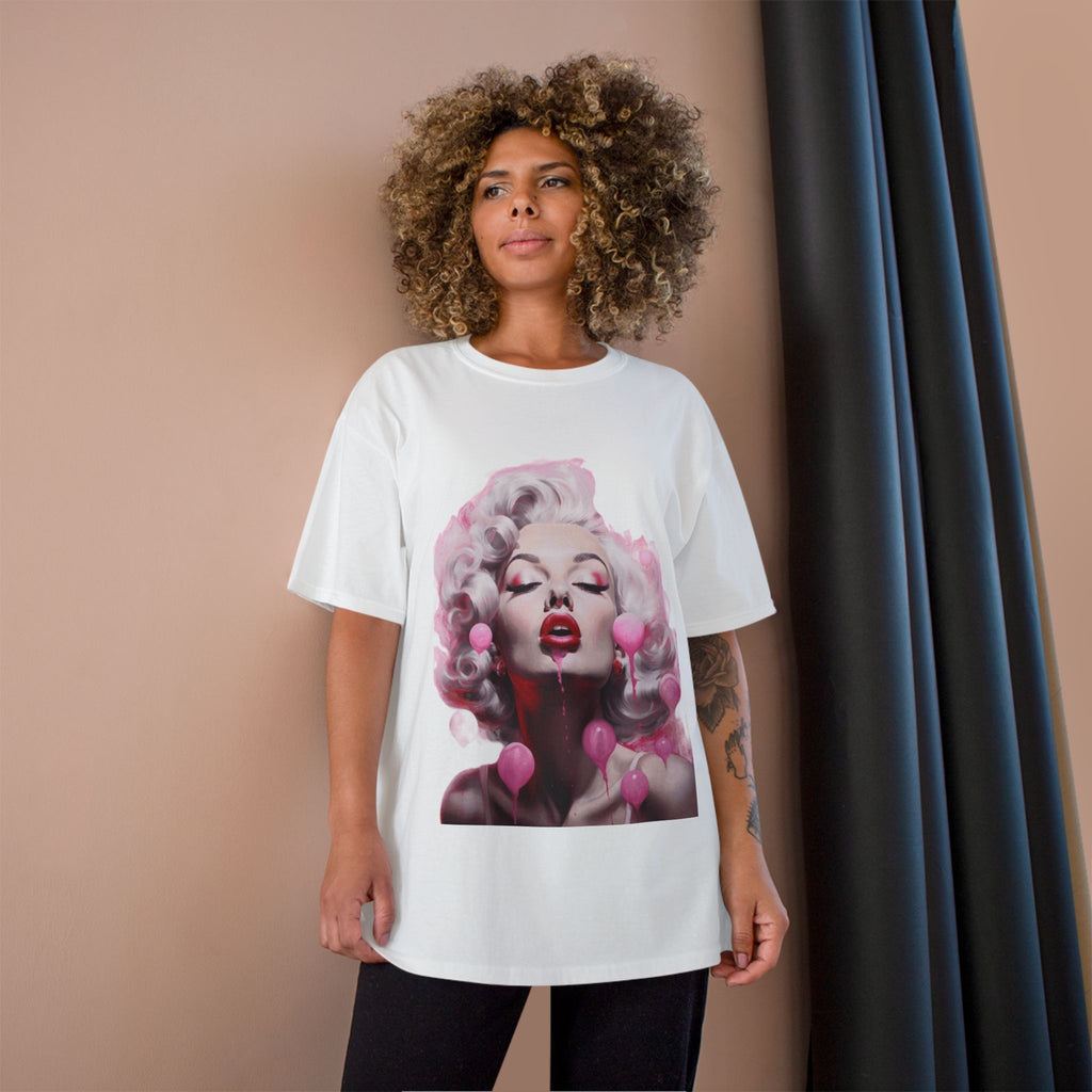 Retro Glam Marilyn Graphic T-Shirt — Pink Pinup Art Tee