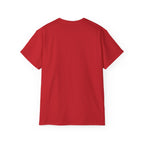 Vertical 'EVOIR' Logo Tee — Minimalist Graphic Cotton T-Shirt