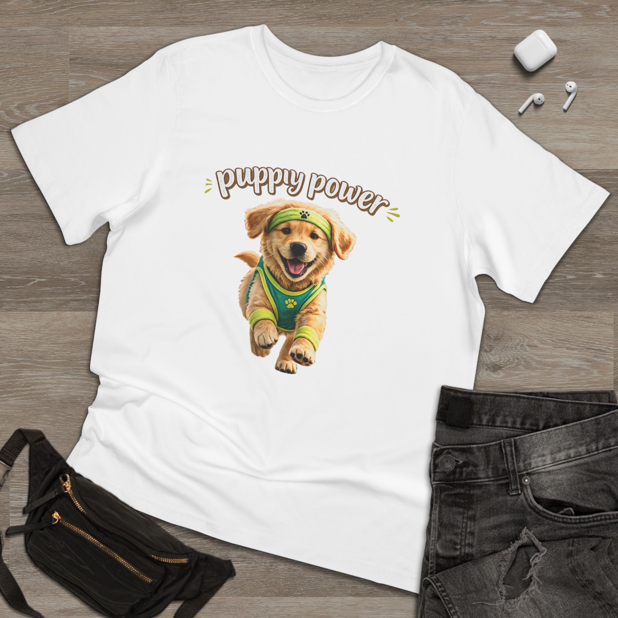Puppy Power T-Shirt — Cute Golden Retriever Puppy Graphic Tee