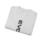 Vertical 'EVOIR' Logo Tee — Minimalist Graphic Cotton T-Shirt