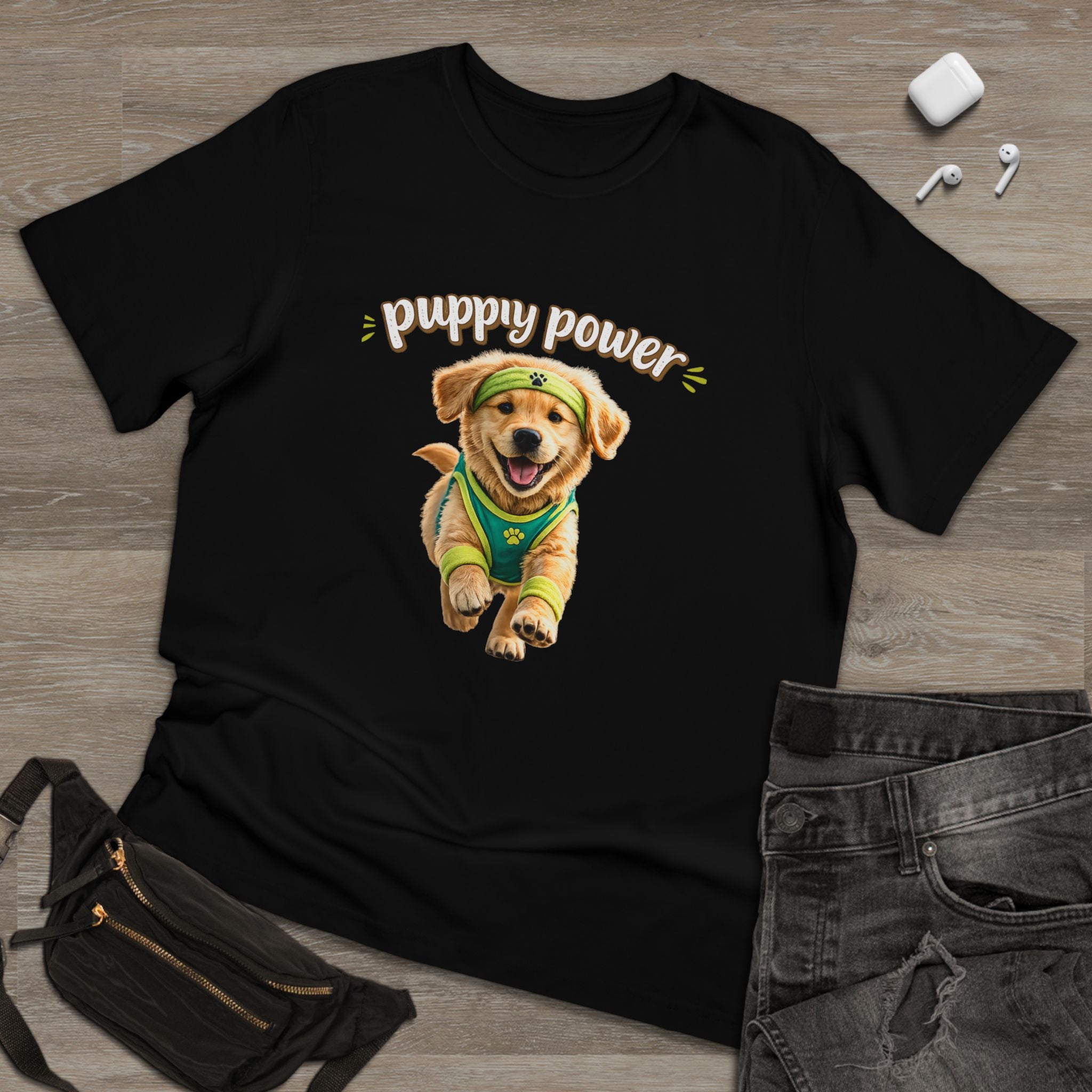 Puppy Power T-Shirt — Cute Golden Retriever Puppy Graphic Tee