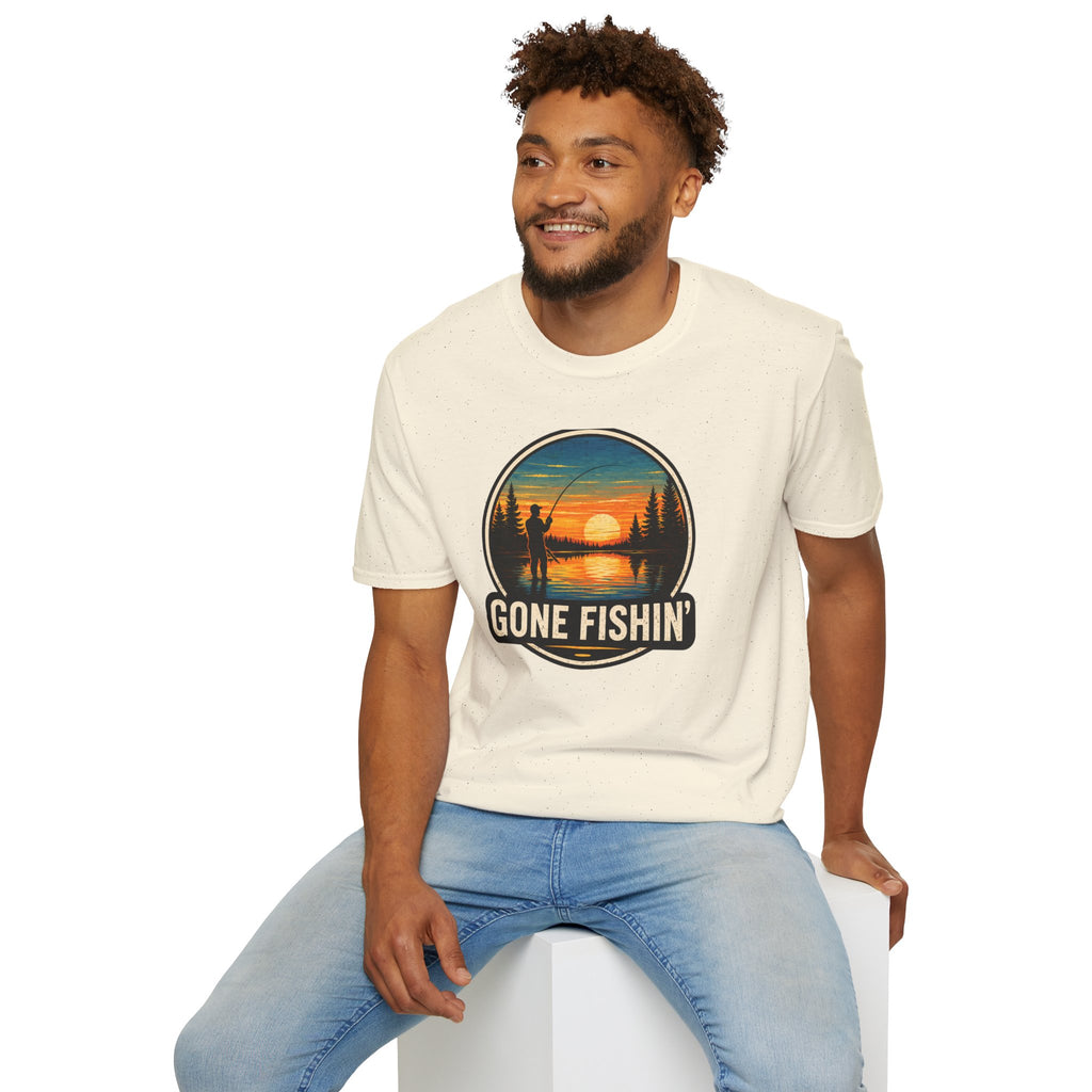 Gone Fishin' Sunset T-Shirt – Vintage Fishing Graphic Tee
