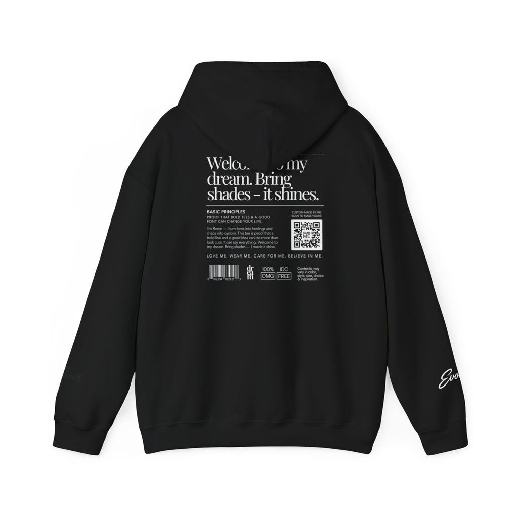 Hoodie — Minimal White Label Back-Print Hooded Sweatshirt