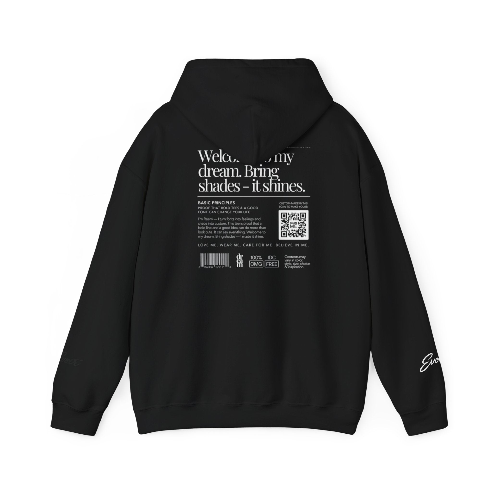 Hoodie — Minimal White Label Back-Print Hooded Sweatshirt