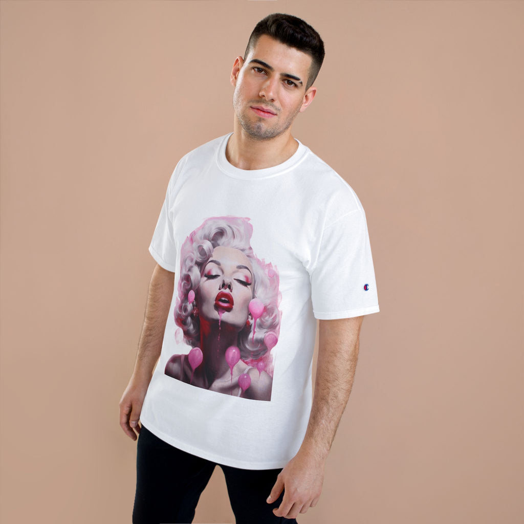 Retro Glam Marilyn Graphic T-Shirt — Pink Pinup Art Tee