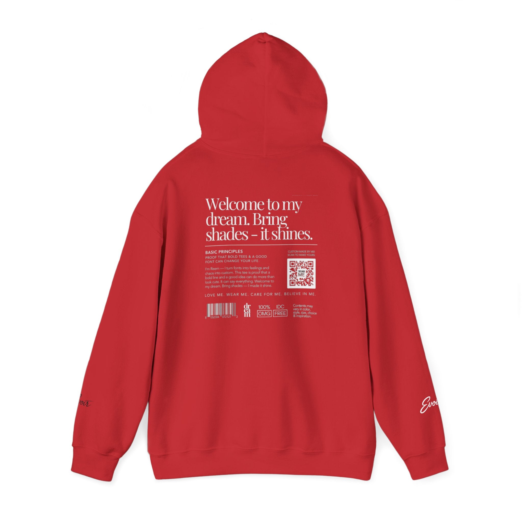 Hoodie — Minimal White Label Back-Print Hooded Sweatshirt
