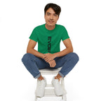 Vertical 'EVOIR' Logo Tee — Minimalist Graphic Cotton T-Shirt