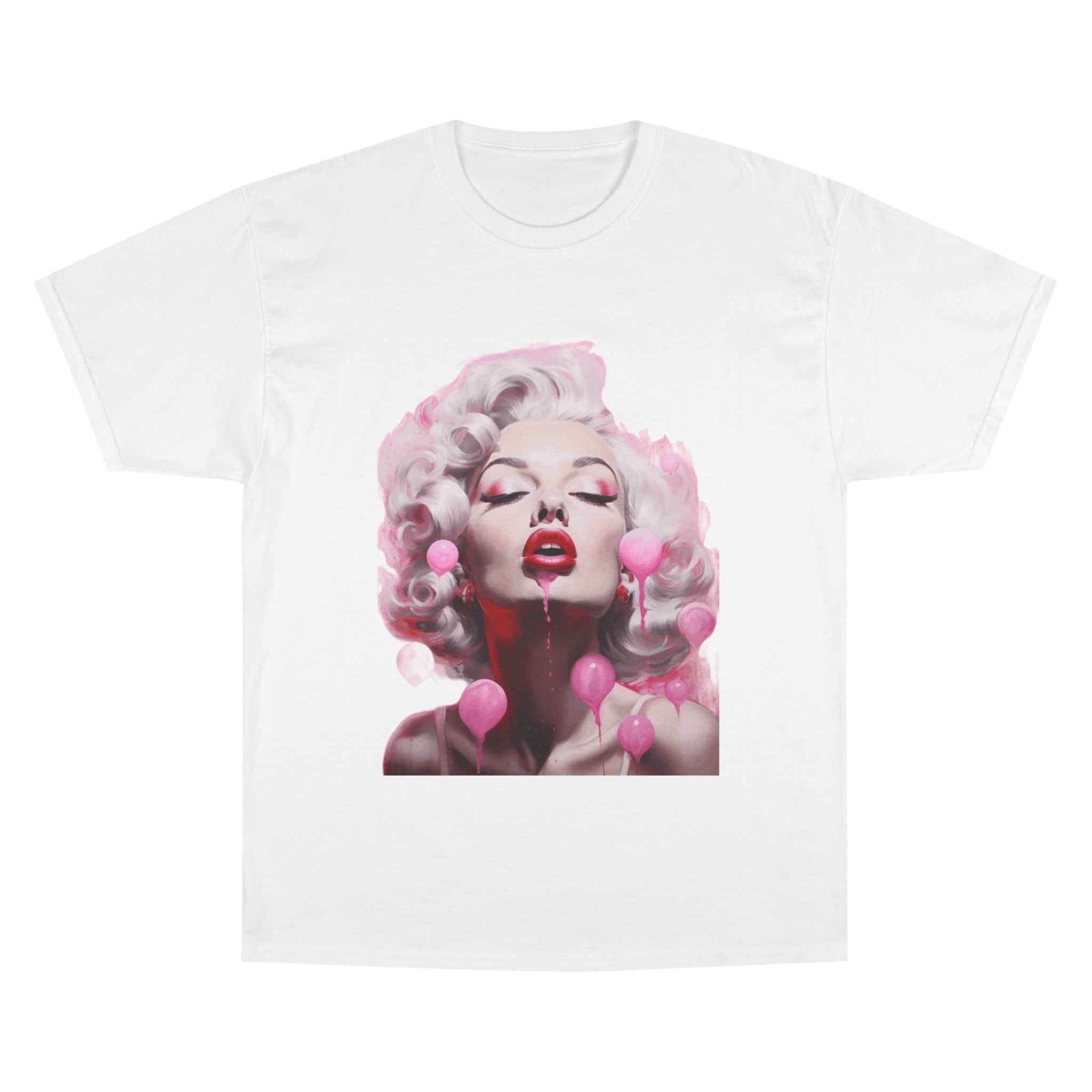 Retro Glam Marilyn Graphic T-Shirt — Pink Pinup Art Tee