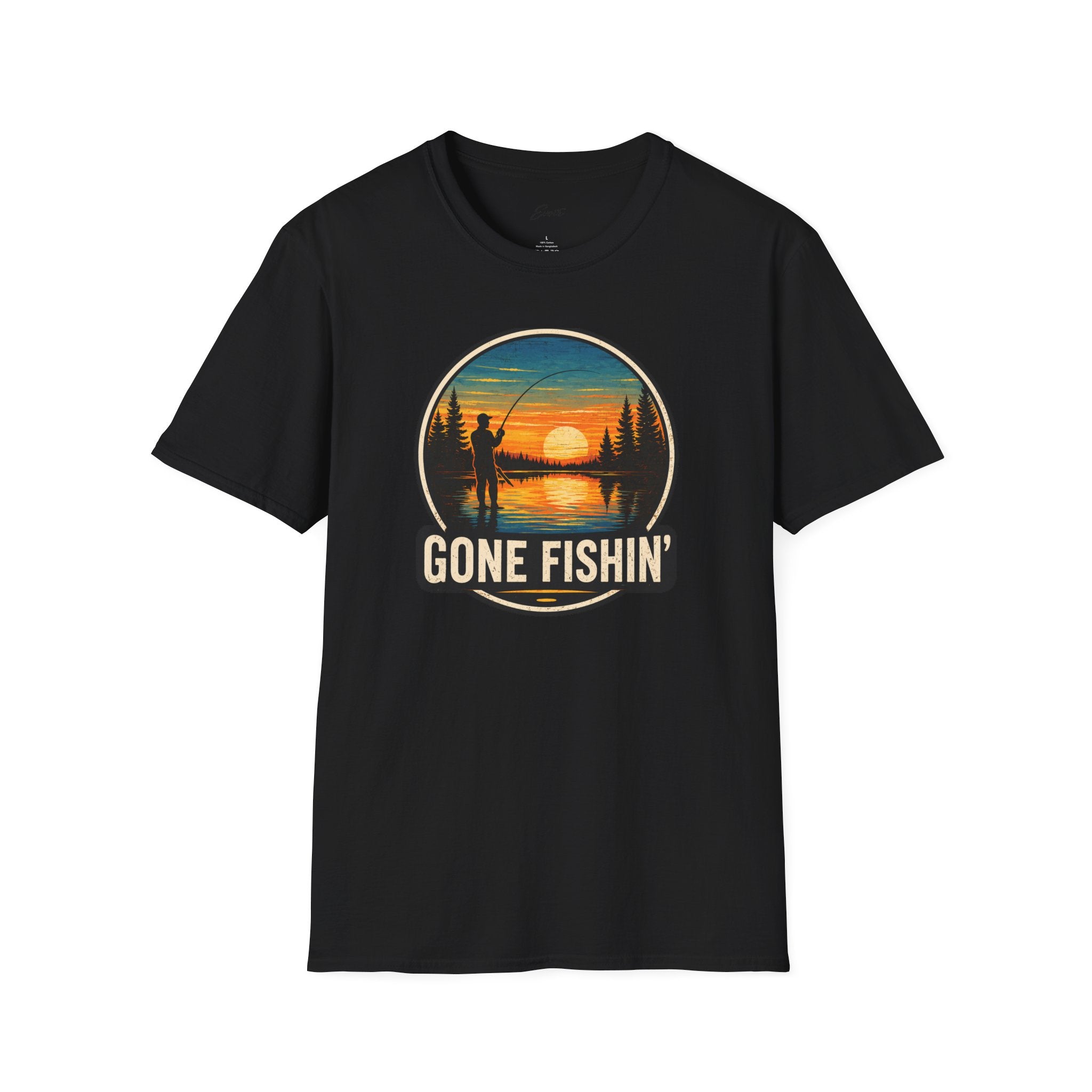 Gone Fishin' Sunset T-Shirt – Vintage Fishing Graphic Tee