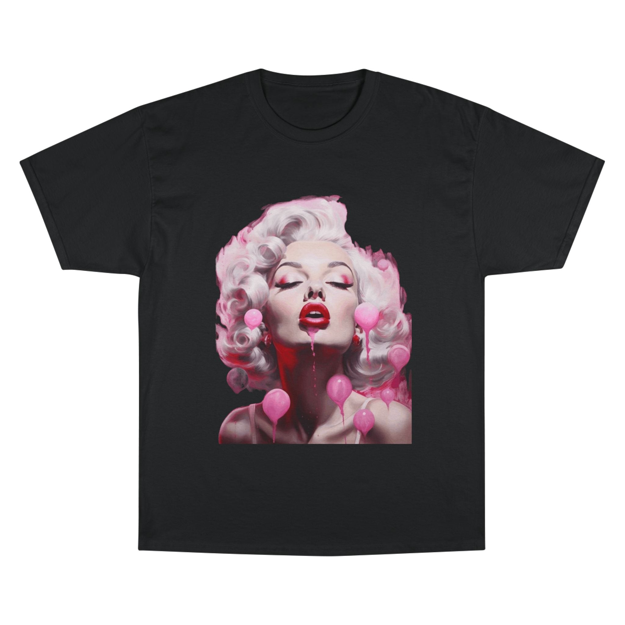 Retro Glam Marilyn Graphic T-Shirt — Pink Pinup Art Tee